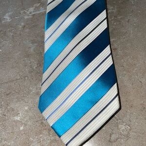 Classic Blue and White Striped Men's Tie